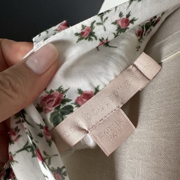 Brock Collection Womens Silk Cotton Floral Midi Skirt Button Pockets Italy - Picture 16 of 16